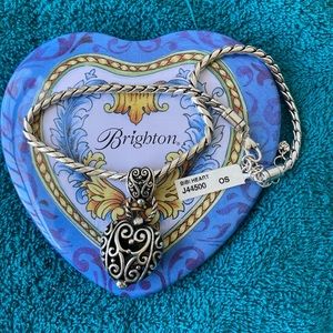 NWT Brighton Bibi heart necklace, 16-18 1/2 in, adjustable , pendent drop 2 in.